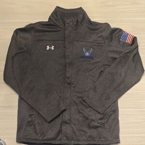 Under Armour Charcoal Jacket with Air Force Emblem Medium